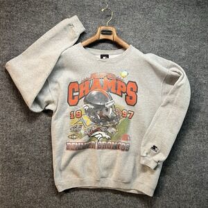 Vintage Denver Broncos Starter Crewneck Sweatshirt Men's Size Large Made In USA